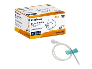 SCALP VEIN O MARIPOSA "Cranberry" Caja x 100 uds Libre de Látex