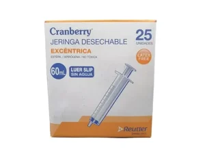 JERINGA DESECHABLE CRANBERRY 60 ML EXCENTRICA SIN AGUJA UNIDAD