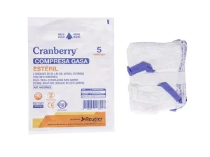 COMPRESA GASA ESTÉRIL 45x45 C/CINTA RADIOPACA 5 UNID.