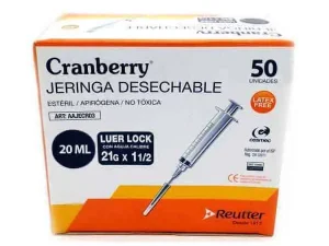 JERINGA CRANBERRY 20CC LUER LOCK C/A 21X1 1/2 UNIDAD