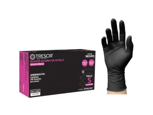 GUANTES NITRILO NEGRO TRESOR CAJA 100 UNIDADES