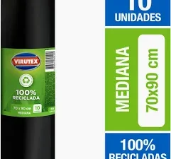 Virutex Bolsas de Basura Biorollo 70x90 cm 10 Unidades